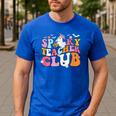Spooky Teacher Club Halloween Men's Casual T-Shirt Royal Blue
