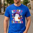 Spooky Teacher Halloween Cute Halloween Teacher Ghost Men's Casual T-Shirt Royal Blue Spooky Teacher Halloween Cute Halloween Teacher Ghost Men's Casual T-Shirt Royal Blue