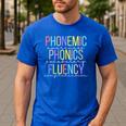 Spring Easter Reading Teacher Science Of Reading Men's Casual T-Shirt Royal Blue Spring Easter Reading Teacher Science Of Reading Men's Casual T-Shirt Royal Blue
