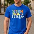 Steam Teacher Science Tech Engineering Arts Maker Men's Casual T-Shirt Royal Blue