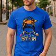 STEM Teacher Messy Bun Fall Vibes Autumn Thanksgiving Men Women Men's Casual T-Shirt Royal Blue STEM Teacher Messy Bun Fall Vibes Autumn Thanksgiving Men Women Men's Casual T-Shirt Royal Blue