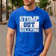 Stomp Out Bullying Back To School Education Teacher Men's Casual T-Shirt Royal Blue