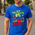My Students Stole My Heart Teacher Holiday Merry Christmas Men's Casual T-Shirt Royal Blue My Students Stole My Heart Teacher Holiday Merry Christmas Men's Casual T-Shirt Royal Blue