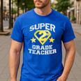 Super 2nd Grade Teacher Hero Men's Casual T-Shirt Royal Blue