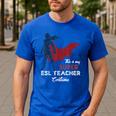 This Is My Super ESL Teacher Costume Lazy Halloween Men's Casual T-Shirt Royal Blue