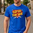 Super Teacher Superhero Back To School Teacher's Men's Casual T-Shirt Royal Blue