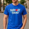 Support Squad Cute Heart Supportive Teacher Team Member Men's Casual T-Shirt Royal Blue