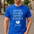 Support Teachers Support Students Red For Ed T-Shirt Men's Casual T-Shirt Royal Blue Support Teachers Support Students Red For Ed T-Shirt Men's Casual T-Shirt Royal Blue
