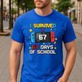 I Survived 67 Days Of School 67 Teacher Squad Matching Men's Casual T-Shirt Royal Blue I Survived 67 Days Of School 67 Teacher Squad Matching Men's Casual T-Shirt Royal Blue