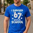 I Survived 67 Days Of School Teachers Students Men's Casual T-Shirt Royal Blue