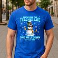 Surviving The Teacher Life Pjs Pajamas Christmas Xmas Teache Men's Casual T-Shirt Royal Blue