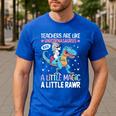 T Rex Dinosaur Unicorn Teachers Are Like Unicornasaurus Rex Men's Casual T-Shirt Royal Blue
