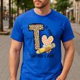 T Is For Teacher’s Aide Back To First Day Of School Leopard Men Women Girls Kids Men's Casual T-Shirt Royal Blue T Is For Teacher’s Aide Back To First Day Of School Leopard Men Women Girls Kids Men's Casual T-Shirt Royal Blue