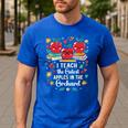 I Teach The Cutest Apples In The Orchard Cute Fall Teacher Men's Casual T-Shirt Royal Blue