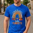 I Teach The Cutest Little Turkeys Thanksgiving Teacher Men Women Girls Kids Men's Casual T-Shirt Royal Blue