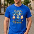 I Teach The Cutest Owls On The Branch Teacher Fall Autumn Men's Casual T-Shirt Royal Blue I Teach The Cutest Owls On The Branch Teacher Fall Autumn Men's Casual T-Shirt Royal Blue