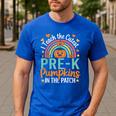 I Teach The Cutest Pre-K Pumpkin Teacher Student Halloween Men's Casual T-Shirt Royal Blue I Teach The Cutest Pre-K Pumpkin Teacher Student Halloween Men's Casual T-Shirt Royal Blue