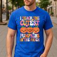 I Teach The Cutest Pumpkins Halloween Fall Teacher Women Men's Casual T-Shirt Royal Blue