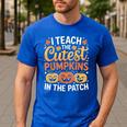 I Teach The Cutest Pumpkins Tshirt Halloween Teacher Men's Casual T-Shirt Royal Blue