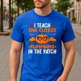 I Teach The Cutest Pumpkins In The Patch Halloween Teacher Men's Casual T-Shirt Royal Blue I Teach The Cutest Pumpkins In The Patch Halloween Teacher Men's Casual T-Shirt Royal Blue