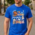 I Teach The Cutest Pumpkins In The Patch Halloween Teacher Men's Casual T-Shirt Royal Blue I Teach The Cutest Pumpkins In The Patch Halloween Teacher Men's Casual T-Shirt Royal Blue