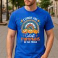 I Teach The Cutest Pumpkins In The Patch Teacher Halloween Men's Casual T-Shirt Royal Blue