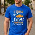 I Teach The Cutest Pumpkins In The Patch Teacher School For Men Women Kids Men's Casual T-Shirt Royal Blue I Teach The Cutest Pumpkins In The Patch Teacher School For Men Women Kids Men's Casual T-Shirt Royal Blue