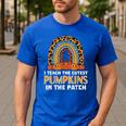 Teach Leopard Rainbow Cute Halloween Costume Teacher Women Men's Casual T-Shirt Royal Blue