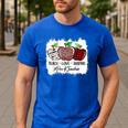 Teach Love Inspire Pre-k Teacher Apple Leopard Red Plain Men's Casual T-Shirt Royal Blue