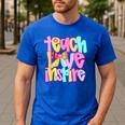 Teach Love Inspire Preppy Back To School Teacher Women Men's Casual T-Shirt Royal Blue Teach Love Inspire Preppy Back To School Teacher Women Men's Casual T-Shirt Royal Blue