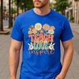 Teach Love Inspire Retro Groovy Daisy Back To School Teacher For Men Women Kids Men's Casual T-Shirt Royal Blue Teach Love Inspire Retro Groovy Daisy Back To School Teacher For Men Women Kids Men's Casual T-Shirt Royal Blue