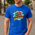 I Teach Superheroes Retro Comic Super Teacher Graphic Men's Casual T-Shirt Royal Blue I Teach Superheroes Retro Comic Super Teacher Graphic Men's Casual T-Shirt Royal Blue