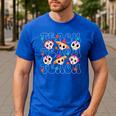 Teach Teacher Dia De Los Muertos Day Of The Dead Sugar Skull Men's Casual T-Shirt Royal Blue Teach Teacher Dia De Los Muertos Day Of The Dead Sugar Skull Men's Casual T-Shirt Royal Blue