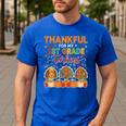 Teach Thanksgiving Teacher Thankful For My 1st Grade Turkeys Men's Casual T-Shirt Royal Blue Teach Thanksgiving Teacher Thankful For My 1st Grade Turkeys Men's Casual T-Shirt Royal Blue