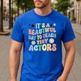 Teach Tiny Actors Theater Drama Teacher Drama Teaching Men's Casual T-Shirt Royal Blue Teach Tiny Actors Theater Drama Teacher Drama Teaching Men's Casual T-Shirt Royal Blue