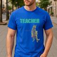 I Am A Teacher Alcoholic Cat Beer Feline Men Women Men's Casual T-Shirt Royal Blue