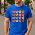 Teacher Apple Back To School Art For School Supplies Men's Casual T-Shirt Royal Blue Teacher Apple Back To School Art For School Supplies Men's Casual T-Shirt Royal Blue