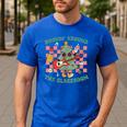 Teacher Christmas Rockin' Around The Classroom Men Women Kids Men's Casual T-Shirt Royal Blue