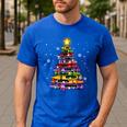 Teacher Crayon Christmas Tree Lights Student School Xmas Men's Casual T-Shirt Royal Blue Teacher Crayon Christmas Tree Lights Student School Xmas Men's Casual T-Shirt Royal Blue