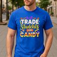 Teacher Cute Will Trade Students For Candy Halloween Costume Men's Casual T-Shirt Royal Blue