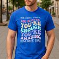 Teacher Dear Students Behind Me 1st Day Of School On Back Men's Casual T-Shirt Royal Blue Teacher Dear Students Behind Me 1st Day Of School On Back Men's Casual T-Shirt Royal Blue