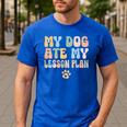 Teacher My Dog Ate My Lesson Plan Teacher Lesson Plan Men's Casual T-Shirt Royal Blue Teacher My Dog Ate My Lesson Plan Teacher Lesson Plan Men's Casual T-Shirt Royal Blue