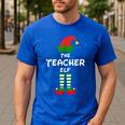 The Teacher Elf Family Matching Group Idea Christmas Men's Casual T-Shirt Royal Blue The Teacher Elf Family Matching Group Idea Christmas Men's Casual T-Shirt Royal Blue