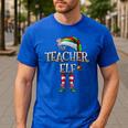 The Teacher Elf Shirt Matching Family Christmas Elf Men Women Kids Men's Casual T-Shirt Royal Blue The Teacher Elf Shirt Matching Family Christmas Elf Men Women Kids Men's Casual T-Shirt Royal Blue