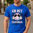 In My Teacher Era Groovy Tie Dye Back To School Cute Teacher Men's Casual T-Shirt Royal Blue In My Teacher Era Groovy Tie Dye Back To School Cute Teacher Men's Casual T-Shirt Royal Blue