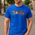 Teacher Filipino Vintage Heritage DNA Flag Men's Casual T-Shirt Royal Blue Teacher Filipino Vintage Heritage DNA Flag Men's Casual T-Shirt Royal Blue