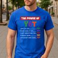 Teacher Growth Mindset Power Of Yet Men's Casual T-Shirt Royal Blue Teacher Growth Mindset Power Of Yet Men's Casual T-Shirt Royal Blue