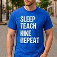Teacher Hiking Shirt Teaching Hiker T Shirt Men's Casual T-Shirt Royal Blue