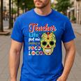 Teacher Life Got Me Feeling Un Poco Loco Men's Casual T-Shirt Royal Blue