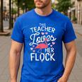 This Teacher Loves Her Flock Flamingo Teacher Class Men's Casual T-Shirt Royal Blue This Teacher Loves Her Flock Flamingo Teacher Class Men's Casual T-Shirt Royal Blue